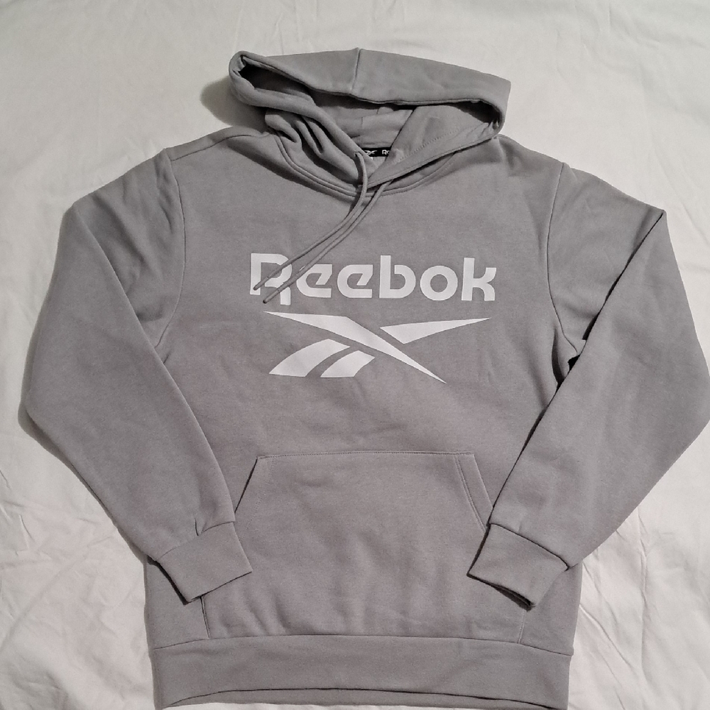 Reebok Men's Light Gray Logo Pullover Hoodie